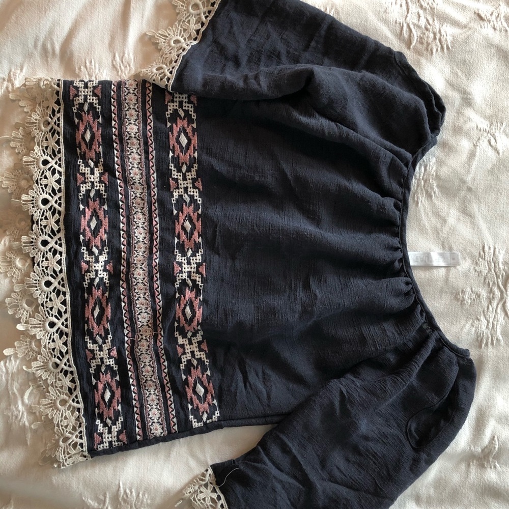 3:4 sleeve girls blouse